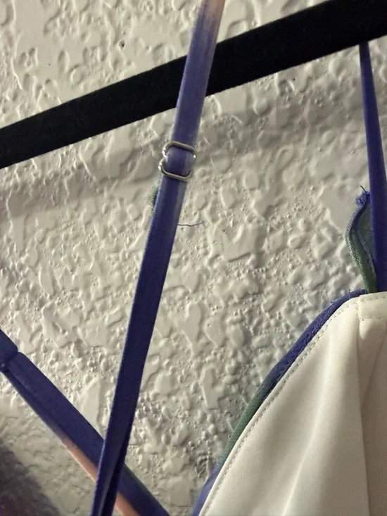 Purple Blue Abstract Print Dress | Flowy Fit & Flare Mini | 100% Silk | Size 8 - Picture 12 of 16